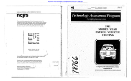'\ Model Year Patrol Vehicle·: Testing