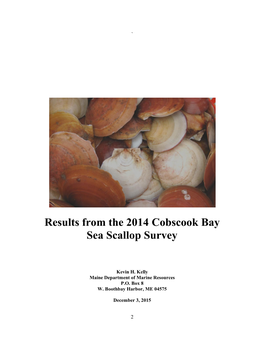 Results from the 2014 Cobscook Bay Sea Scallop Survey