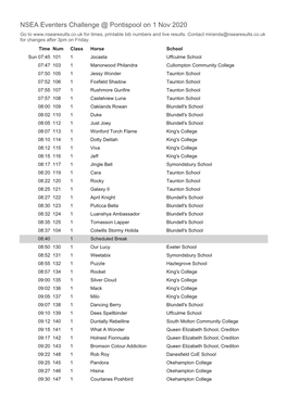 Running Order