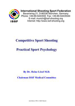 Competitive Sport Shooting Practical Sport Psychology