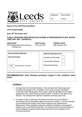 Proposed Wind Mitigation Scheme at Bridgewater Place, Water Lane (App