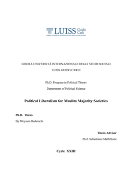 Political Liberalism for Muslim Majority Societies