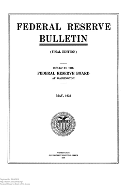 Federal Reserve Bulletin May 1923