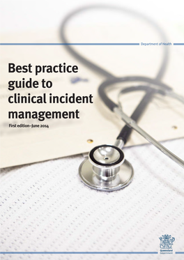 Best Practice Guide to Clinical Incident Management | Queensland Health