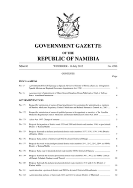 Government Gazette Republic of Namibia