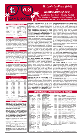 GAME NOTES RHP Daniel Ponce De Leon (0-0, 4.26) Vs