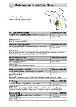 CC Quarterhorses Nunsdorf FN-Nummer: 18020537 Carsten Und Christiane Götte Dorfstr