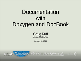 Documentation with Doxygen and Docbook