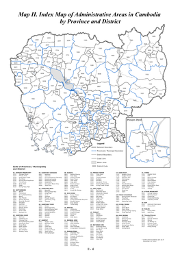 Map II. Index Map of Administrative Areas in Cambodia by Province and District