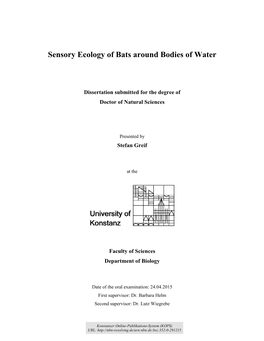 Sensory Ecology of Bats Around Bodies of Water