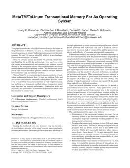 Transactional Memory for an Operating System