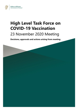 High Level Task Force on COVID-19 Vaccination