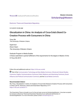 Glocalization in China: an Analysis of Coca-Cola's Brand Co-Creation