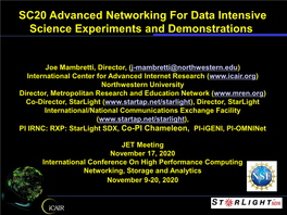 SC20 Advanced Networking for Data Intensive Science: Experiments And