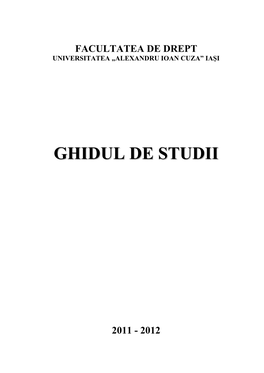 Ghidul De Studii 2011-2012