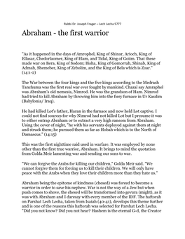 Abraham - the First Warrior