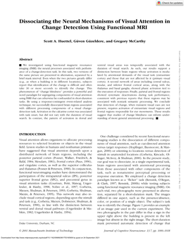 Dissociating the Neural Mechanisms of Visual Attention in Change Detection Using Functional MRI