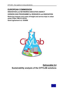 Sustainability Analysis of the CITYLAB Solutions