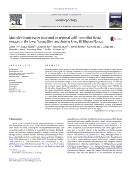 Multiple Climatic Cycles Imprinted on Regional Uplift-Controlled Fluvial Terraces in the Lower Yalong River and Anning River, SE