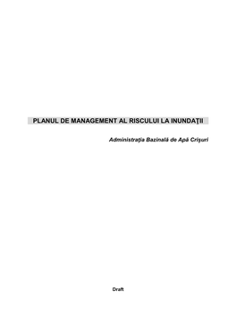 Planul De Management Al Riscului La Inundaţii