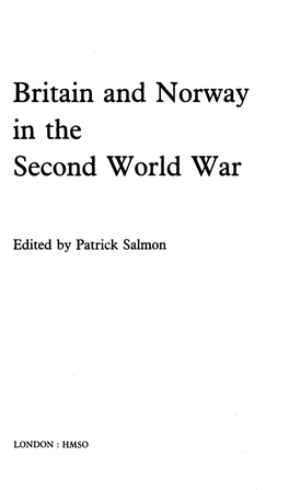 Britain and Norway in the Second World War