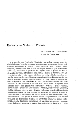 Ex-Votos Às Ninfas Em Portugal