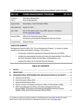 MD 3.55, "Forms Management Program."