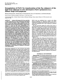 Diffuse Large-Cell Lymphoma MEINRAD BUSSLINGER*, NORMAN Klixt, PETER PFEFFER, PAULA G