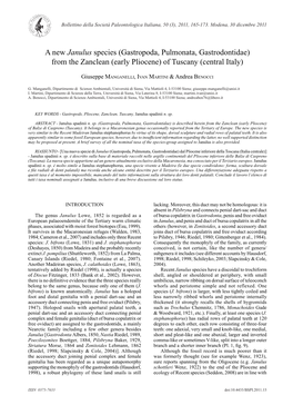 Gastropoda, Pulmonata, Gastrodontidae) from the Zanclean (Early Pliocene) of Tuscany (Central Italy