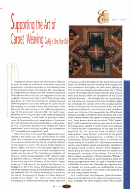 Supporting the Art of Carpet Weaving