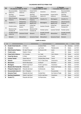 Calendario Coppa Italia Calcio a 5 Molise