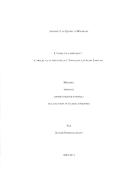 Éthos, Style Et Poéticité De L'imprudence, D'alain Bashung