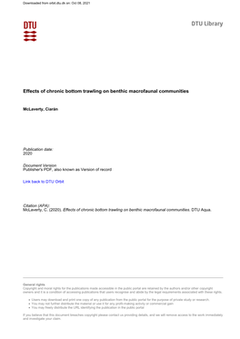 Effects of Chronic Bottom Trawling on Benthic Macrofaunal Communities