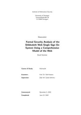 Formal Security Analysis of the Shibboleth Web Single Sign on System Using a Comprehensive Model of the Web