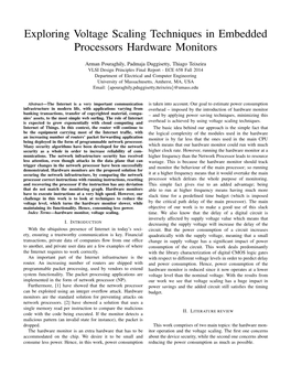 Exploring Voltage Scaling Techniques in Embedded Processors Hardware Monitors