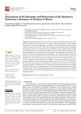 Assessment of the Biosafety and Biosecurity in the Reference Veterinary Laboratory of Parakou in Benin