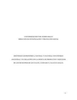 Universidad Doctor Andres Bello Dirección De Investigación Y Proyección Social