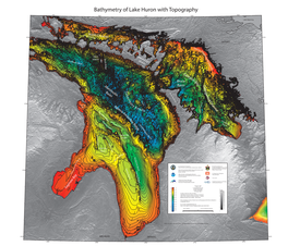 Bathymetry of Lake Huron with Topography