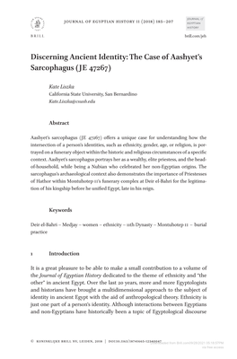 Discerning Ancient Identity: the Case of Aashyet's Sarcophagus (JE 47267)