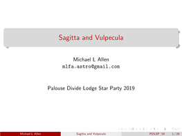 Sagitta and Vulpecula