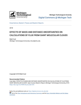 Effects of Mass and Distance Uncertainties on Calculations of Flux from Giant Molecular Clouds