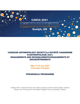 CANADIAN ANTHROPOLOGY SOCIETY 2021 Program