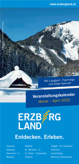 Veranstaltungskalender Jänner – April 2020