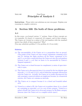 Final Exam Fall 2008 Principles of Analysis I