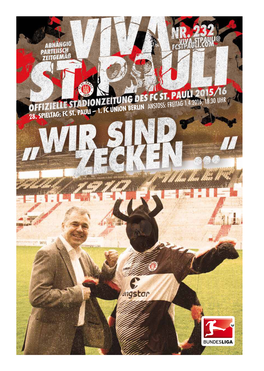 28. Spieltag: FC St. Pauli – 1. FC Union Berlin Anstoss: Freitag 1.4.2016, 18