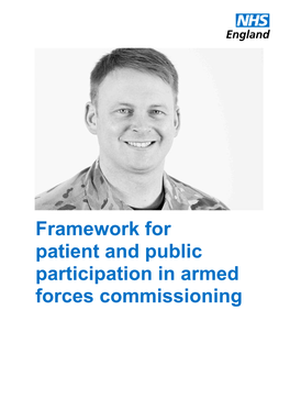 Framework for Patient and Public Participation in Armed Forces Commissioning