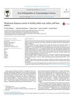 Weakening Iliopsoas Muscle in Healthy Adults May Induce Stiff Knee Pattern