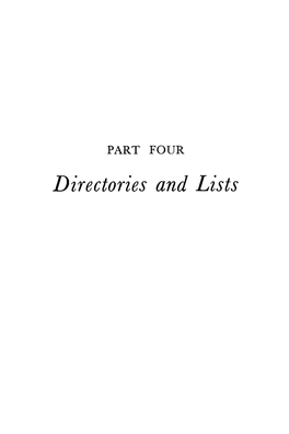 Directories and Lists -JEWISH NATIONAL ORGANIZATIONS