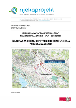 Čvor Šibenik – Podi” Na Autocesti A1 Zagreb – Split - Dubrovnik