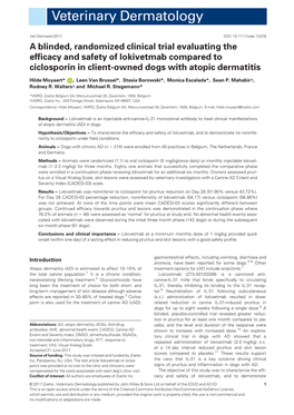 A Blinded, Randomized Clinical Trial Evaluating the Efficacy and Safety Of